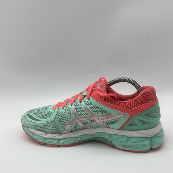 Womens Size 7.5 Asics Gel Kayano 21 Running Training Shoes Mint Green Hot Pink - Picture 5 of 9